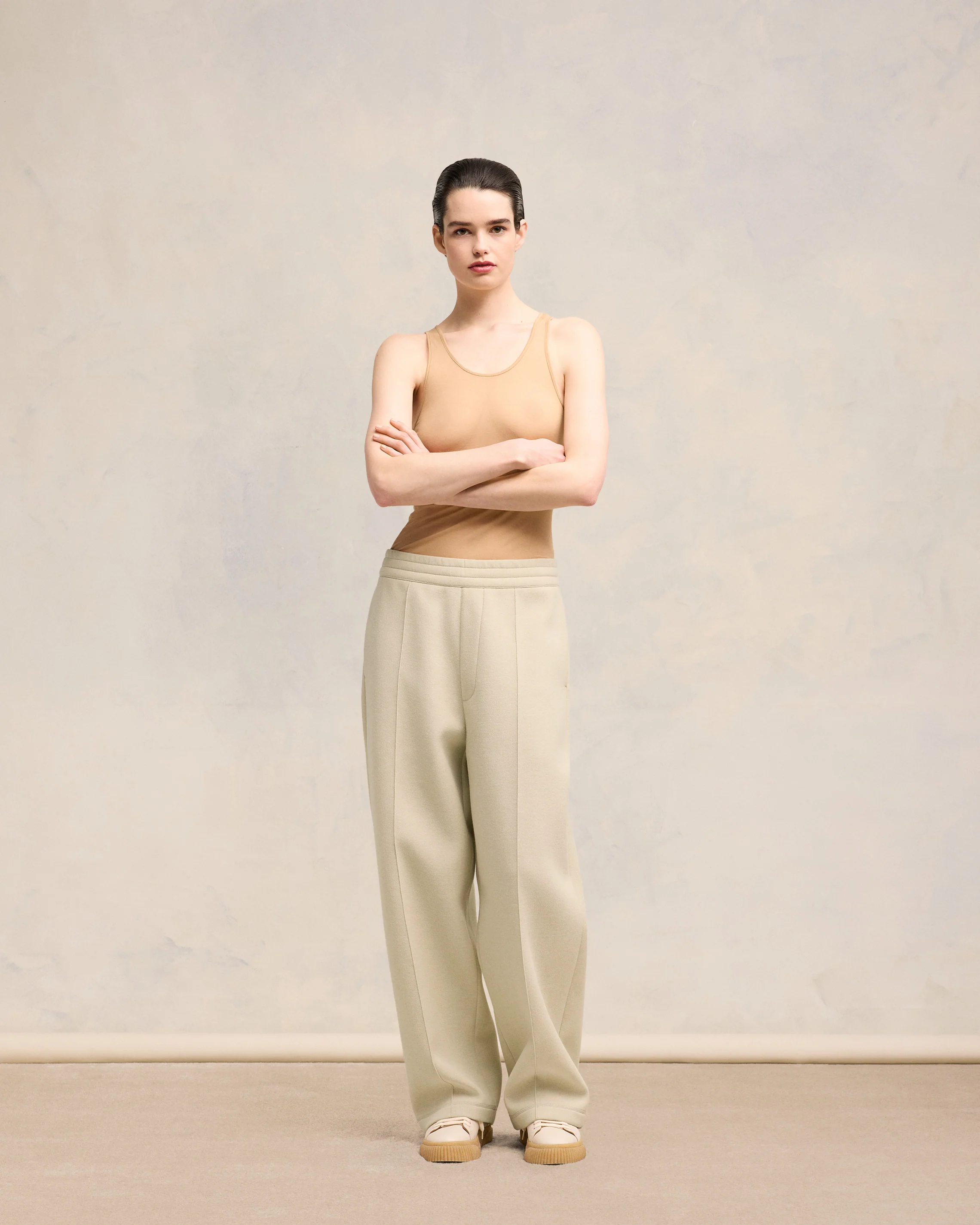 Sand Ami Pleated Trousers - leoleo123123