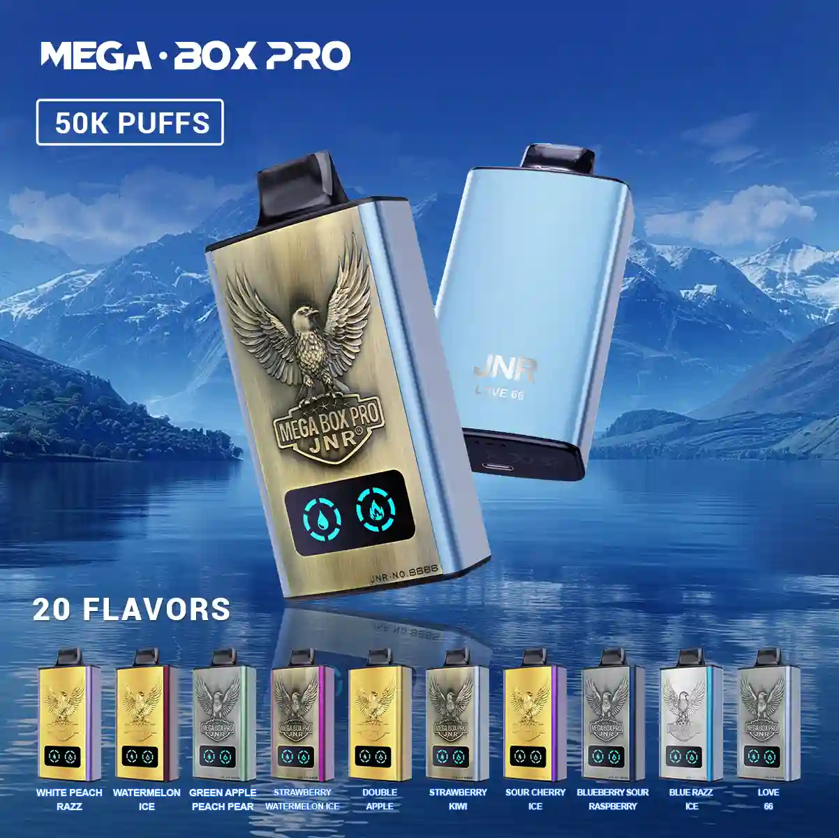 White Peach Razz – Mega Box Pro jednorazowy vape 50000 zaciągnięć - leoleo123123