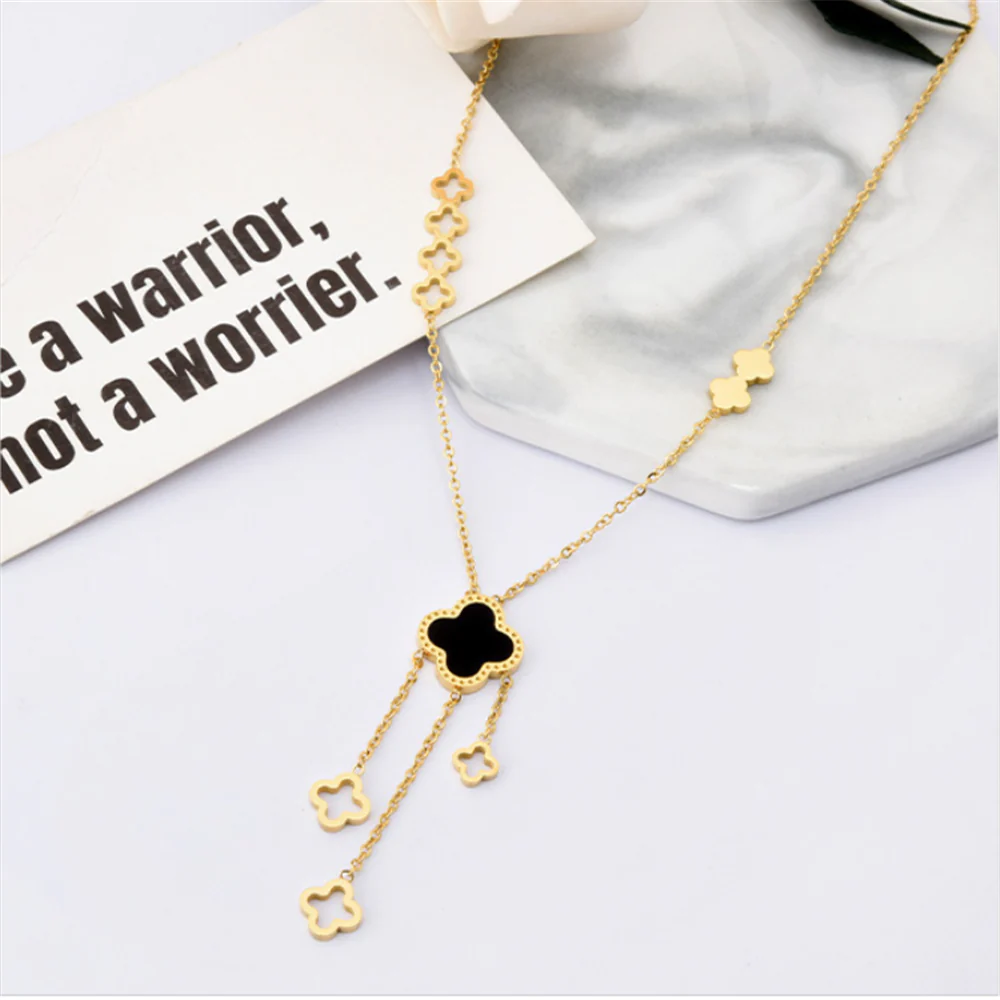 Minimalist Lucky Floral Dangle Necklaces