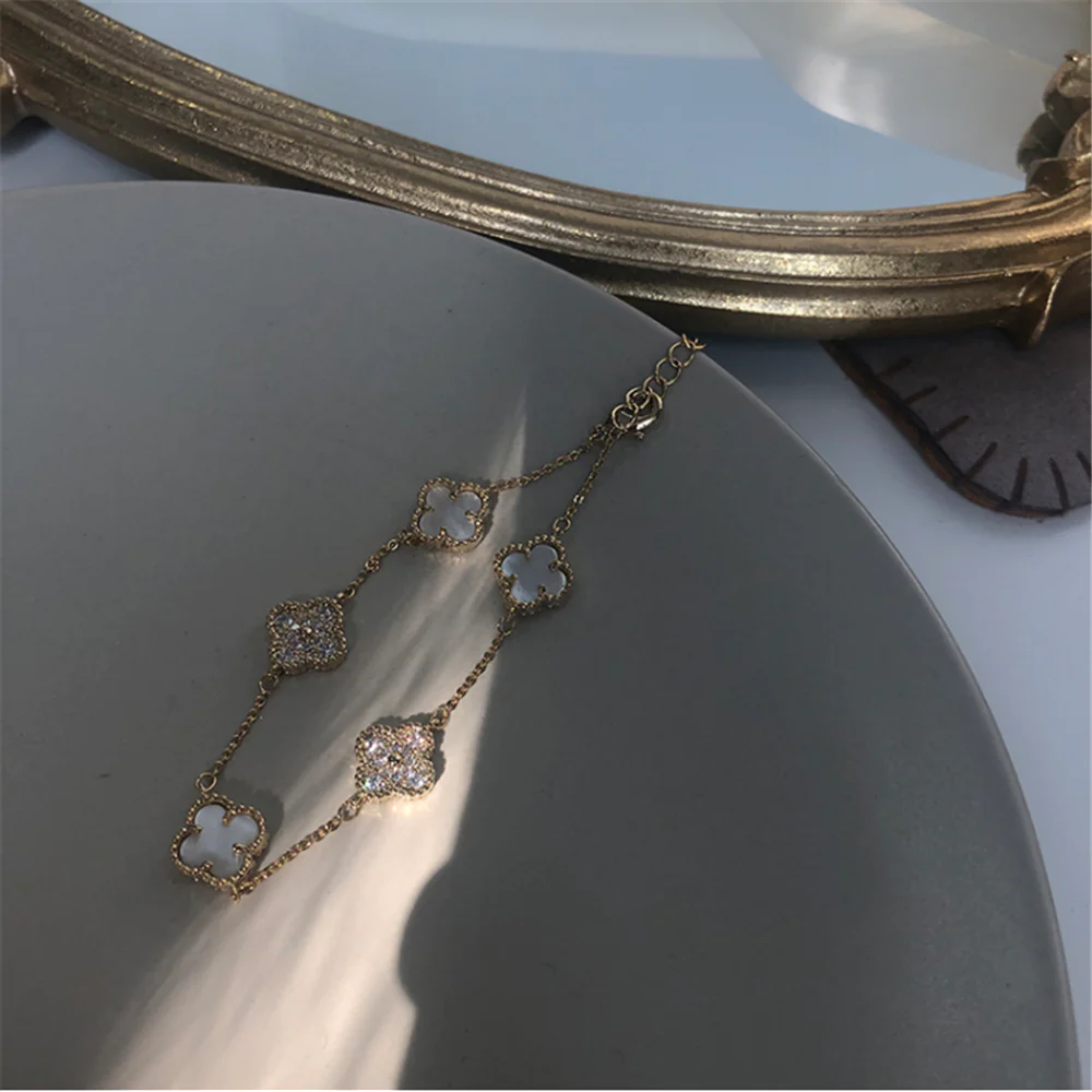 Rose Gold Pearl Floral Statement Bracelets