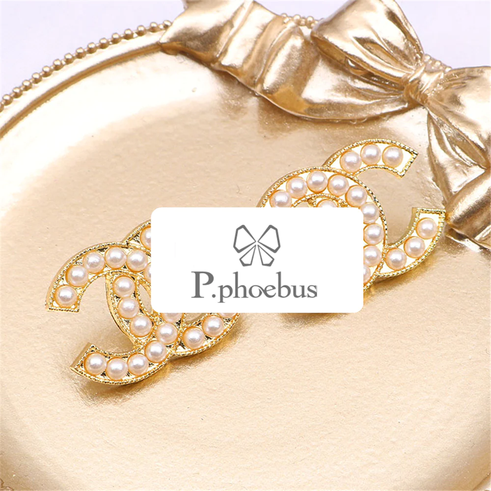 Vintage Pearl CC Statement Earrings