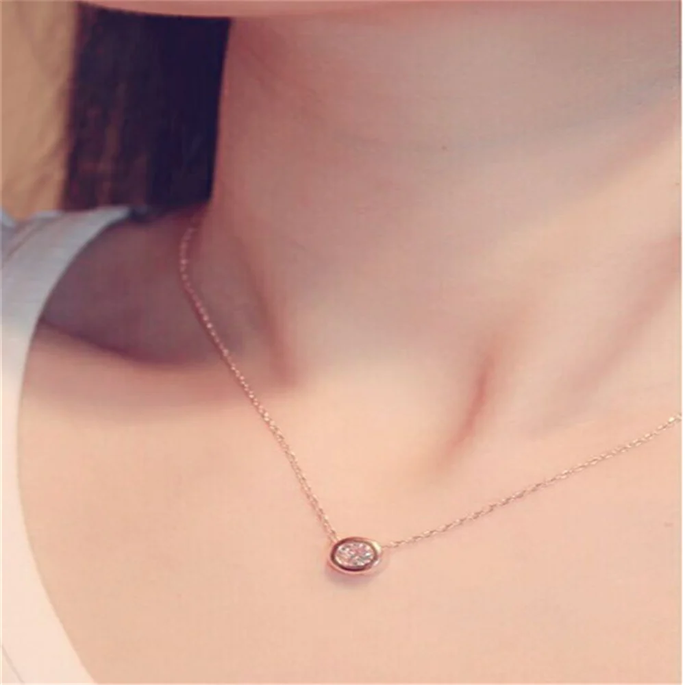 Gold Minimalist Cubic Zirconia Chain Necklace