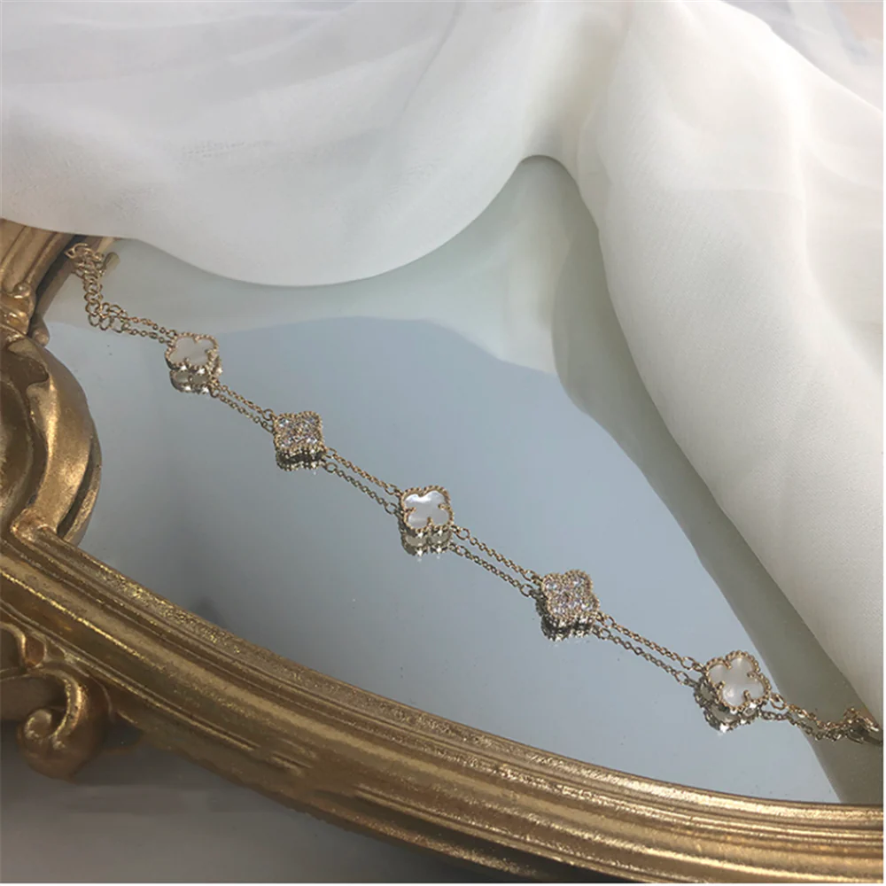 Rose Gold Pearl Floral Statement Bracelets