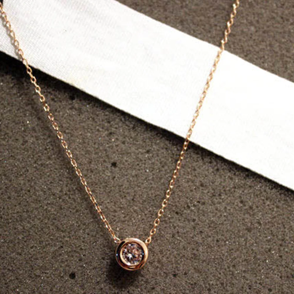 Gold Minimalist Cubic Zirconia Chain Necklace