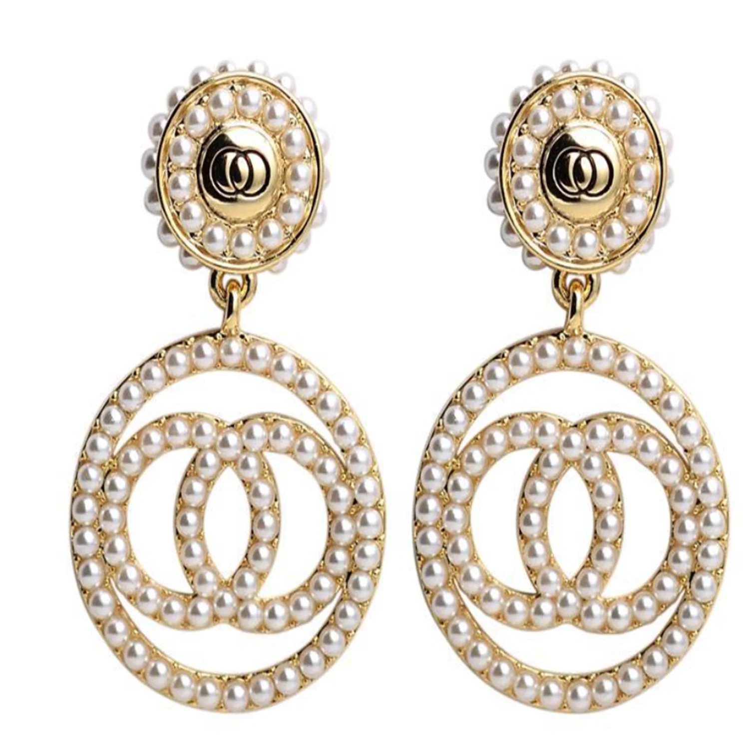 Infinity Pearl Beads Hoops