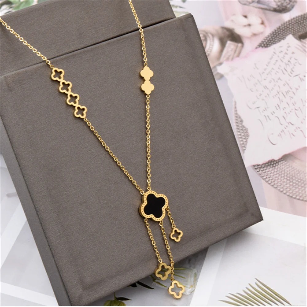Minimalist Lucky Floral Dangle Necklaces