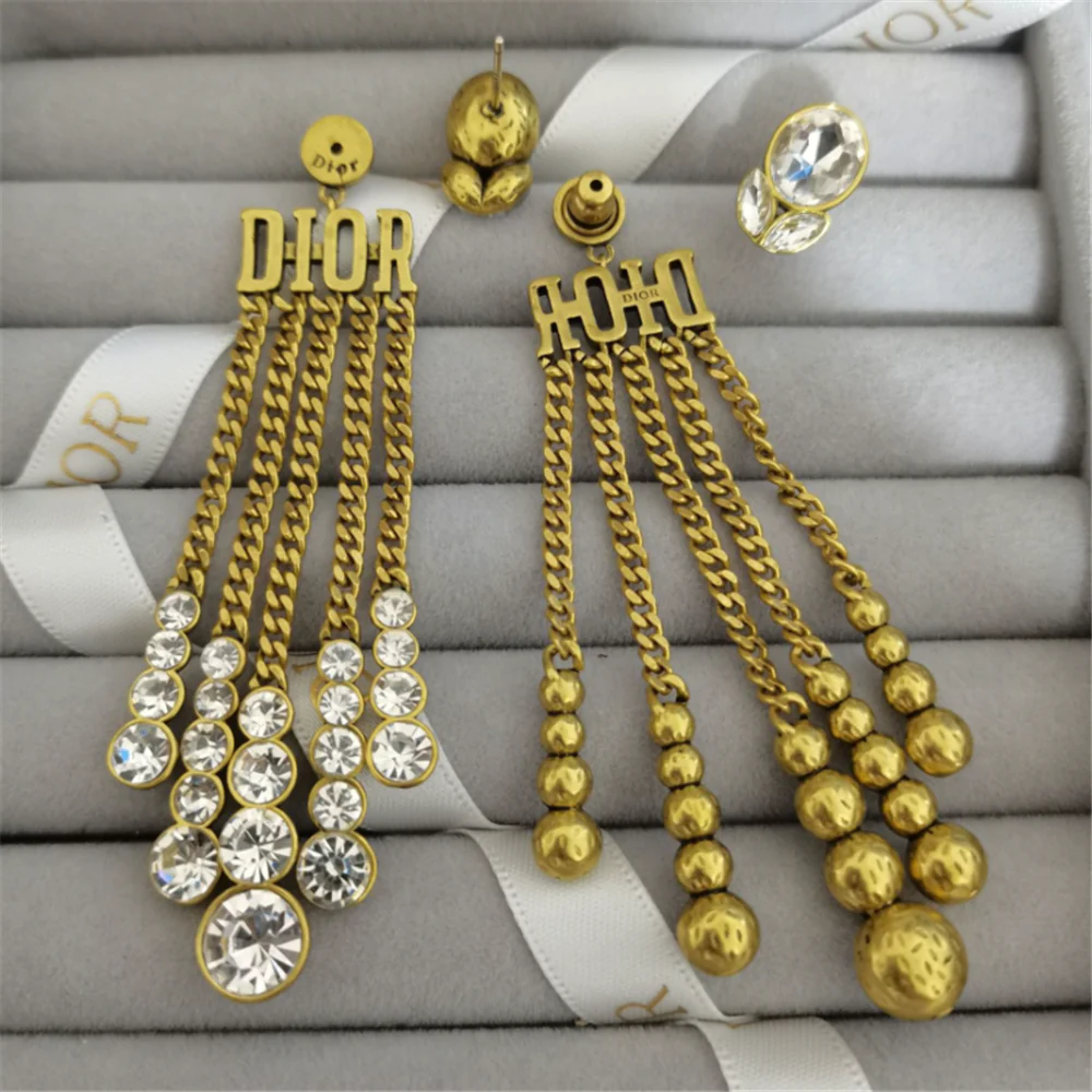 Vintage Cubic Zirconia Bee Charms Earrings