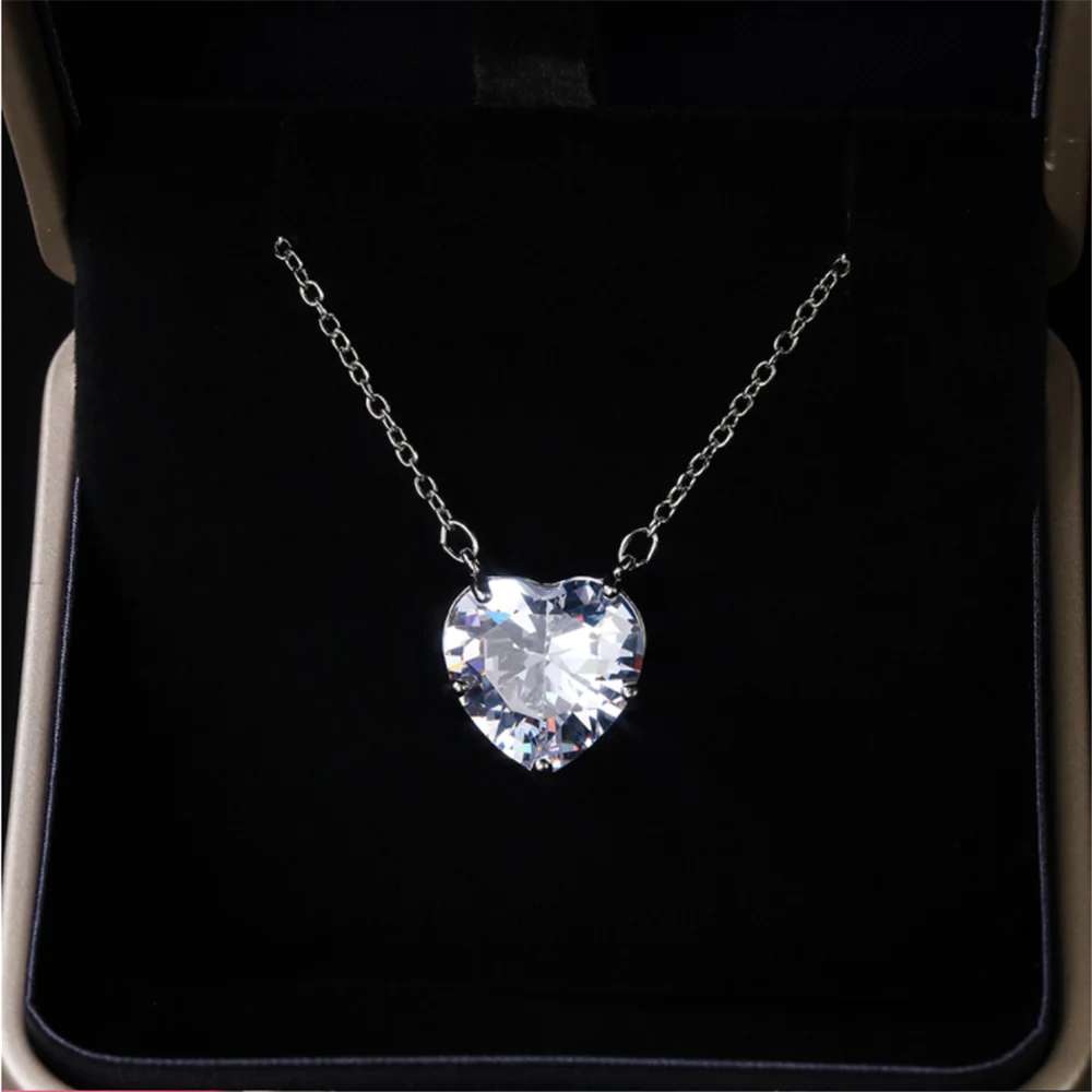 Classic Rhinestones Crystal Heart Necklaces