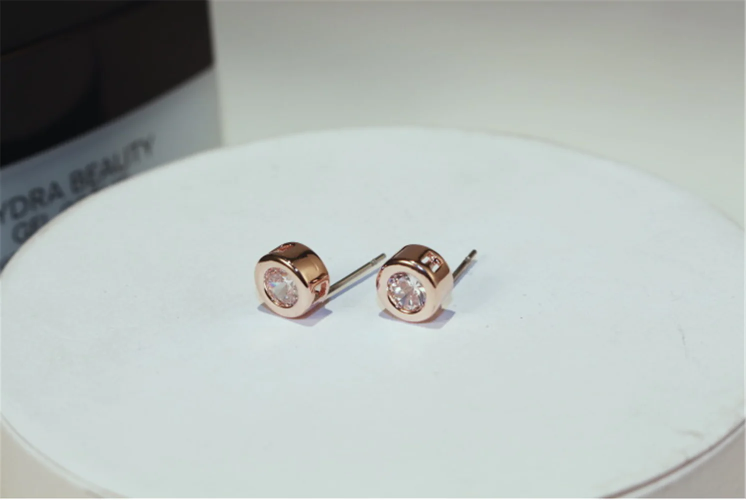 Minimalist Rose Gold Cubic Zirconia Studs