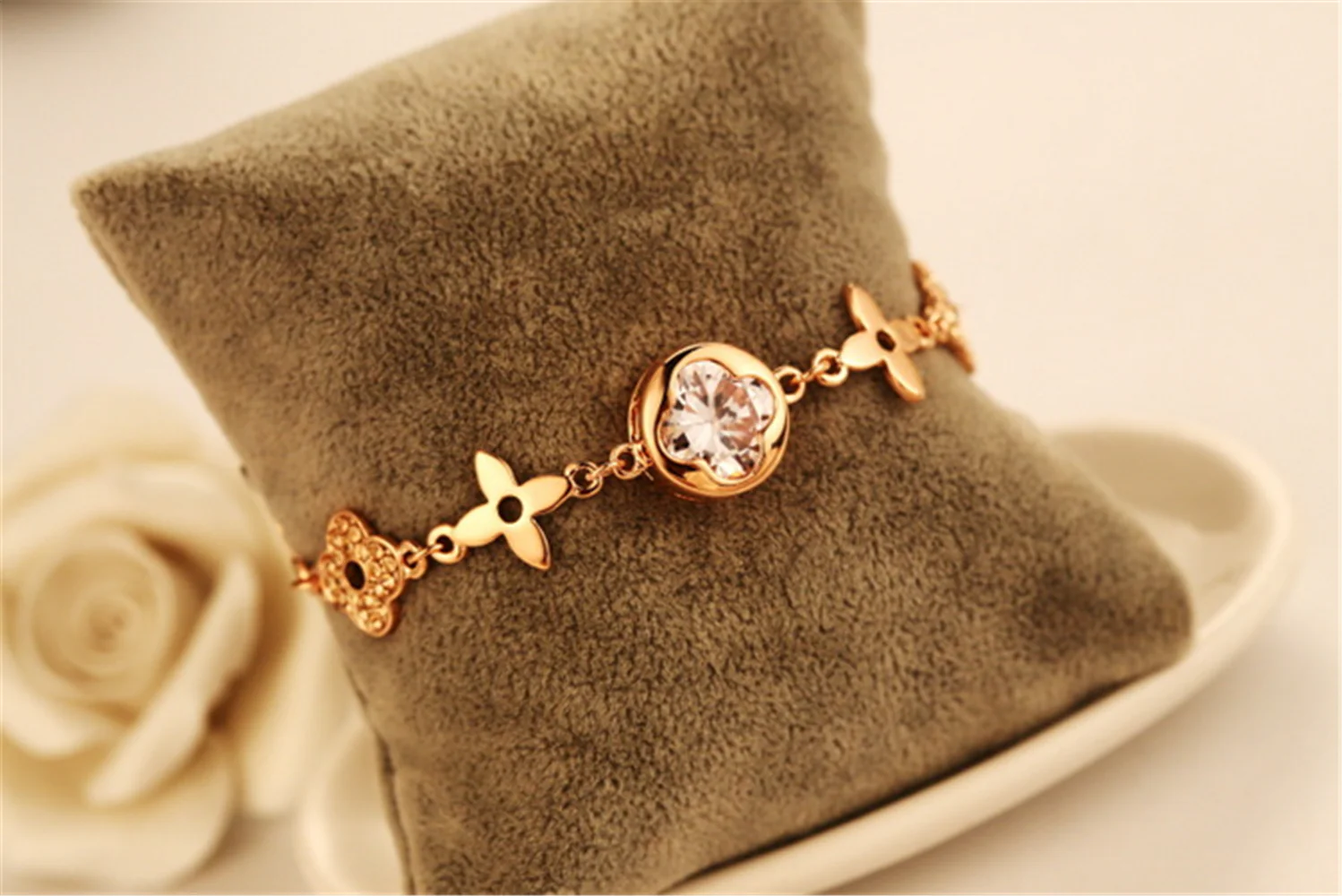 Vintage CZ Floral Statement Bracelets