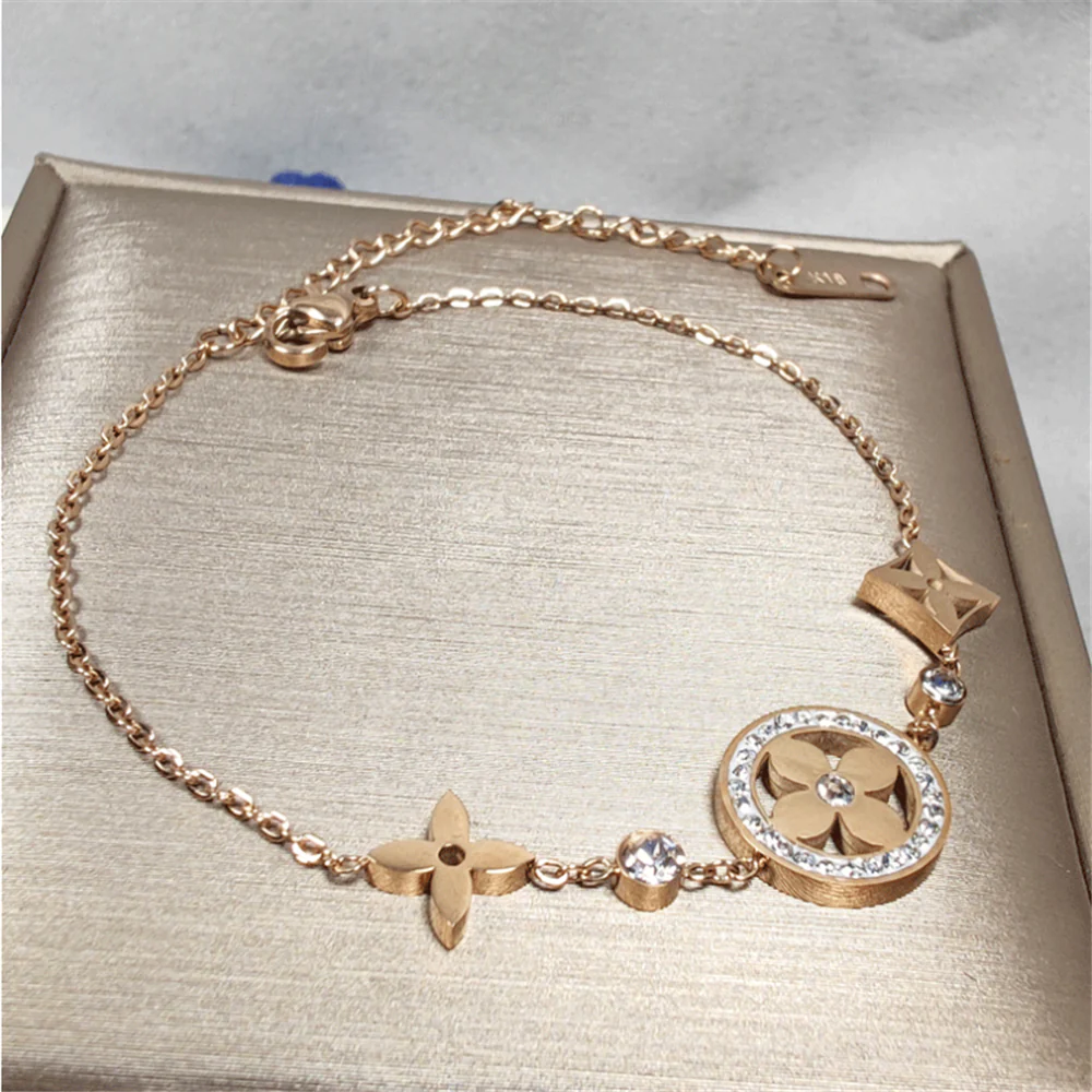 Rose Gold Floral Statement Bracelets