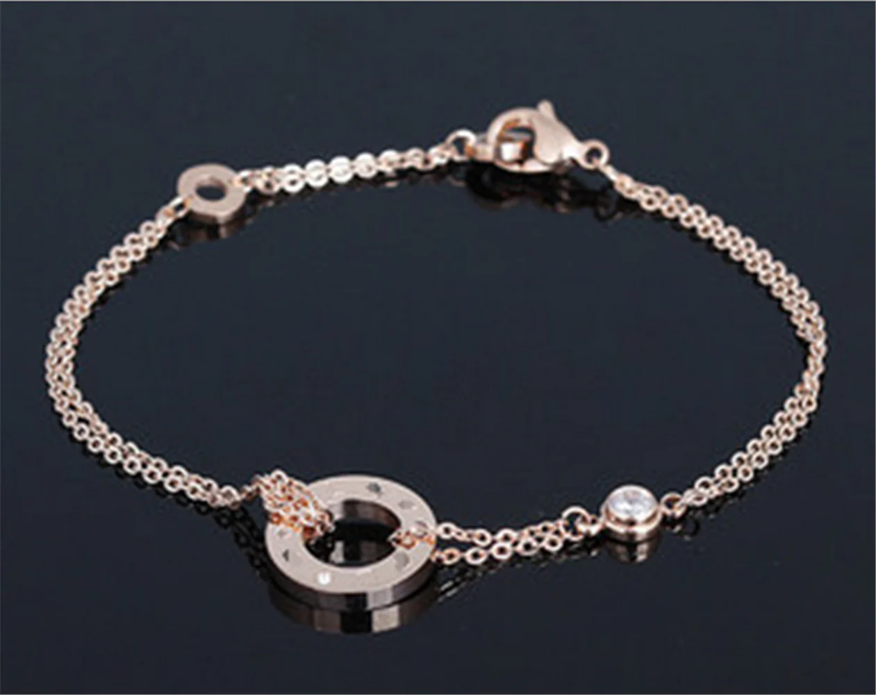 Gold Minimalist Adjustment Hoops Chain Bracelet