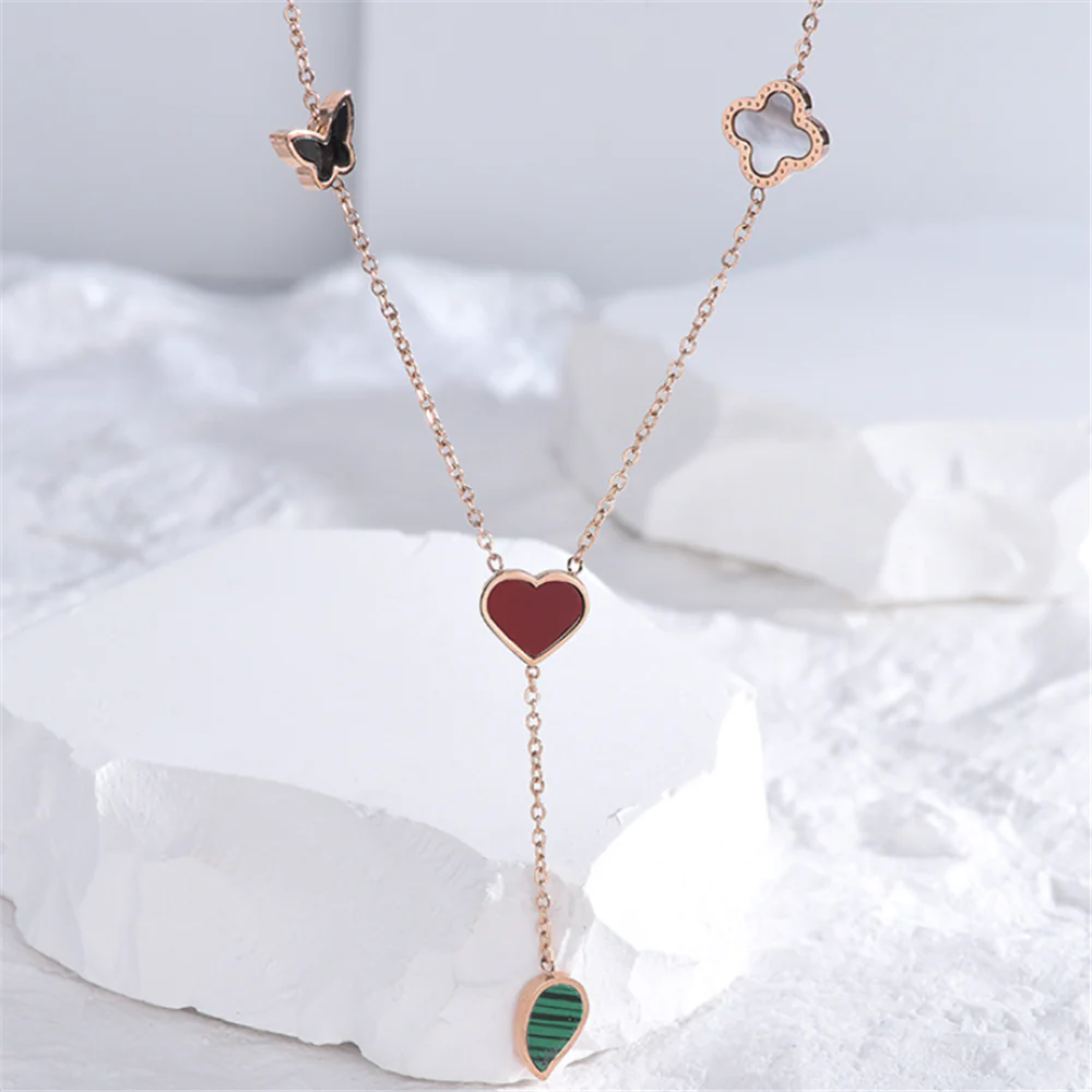Colorful Pearl Dangle Charms Statement Necklaces